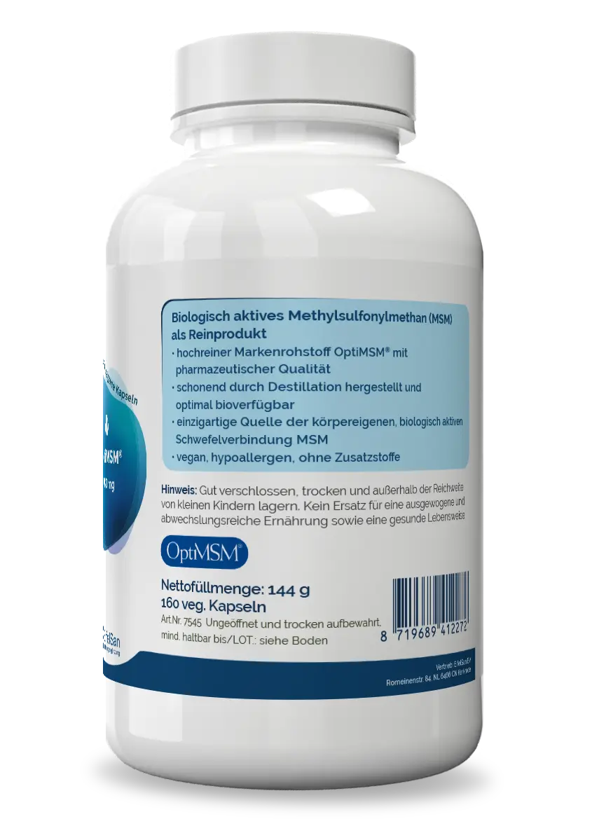 Organischer Schwefel MSM Organischer Schwefel als MSM mit dem Markenrohstoff OptiMSM®