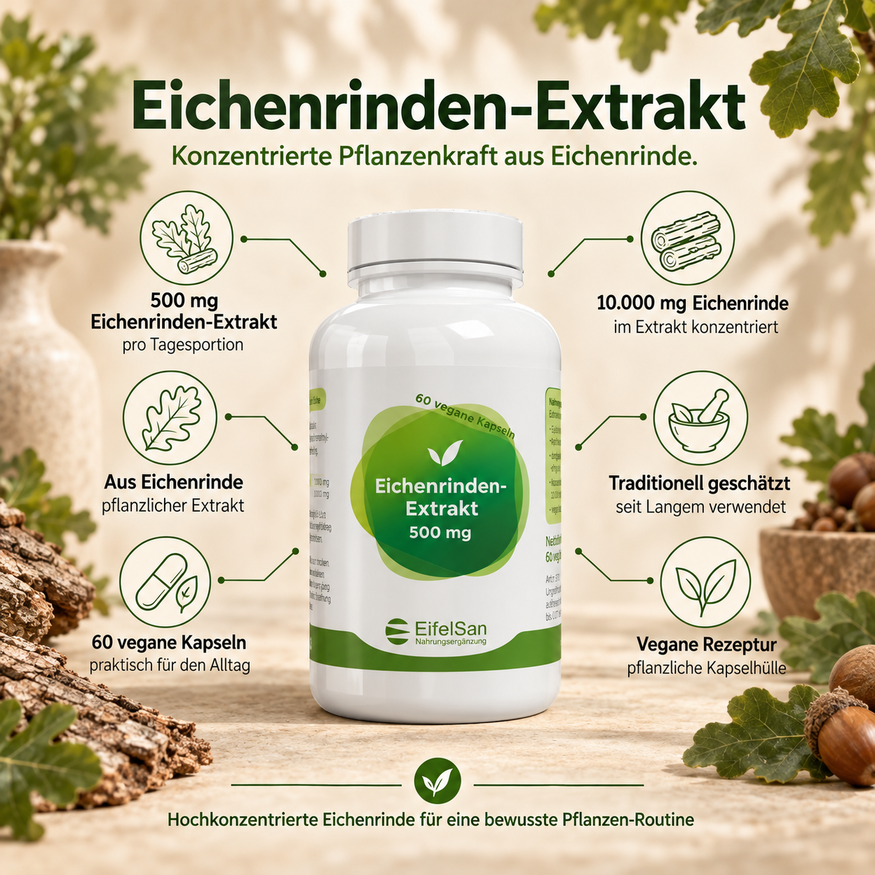 Eichenrinden-Extrakt 500 mg - 60 Kapseln