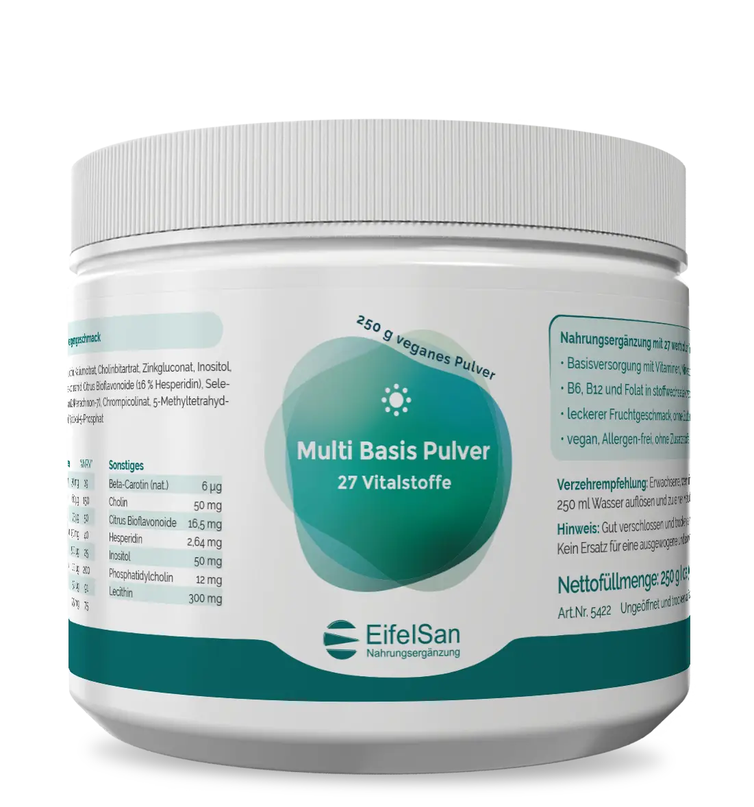 Multi Basis Pulver Multi Basis Pulver von EifelSan – 250 g Multivitamin-Pulver mit 27 Vitalstoffen