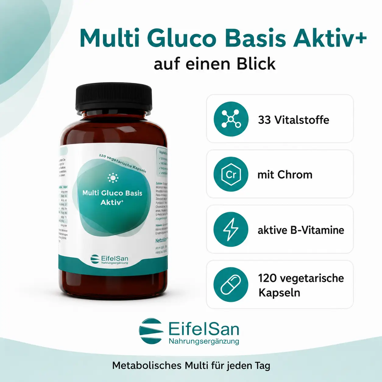 Multi Gluco Basis Activ - 120 Kapseln mit 33 Vitalstoffen