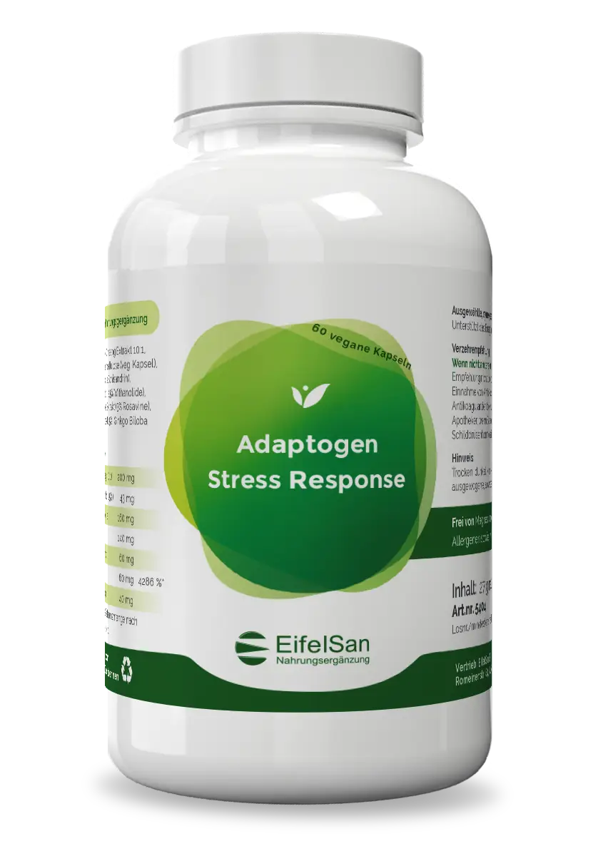 Adaptogene Stress Response Adaptogene Stress Response von EifelSan – 60 vegane Kapseln mit 6 Kräutern