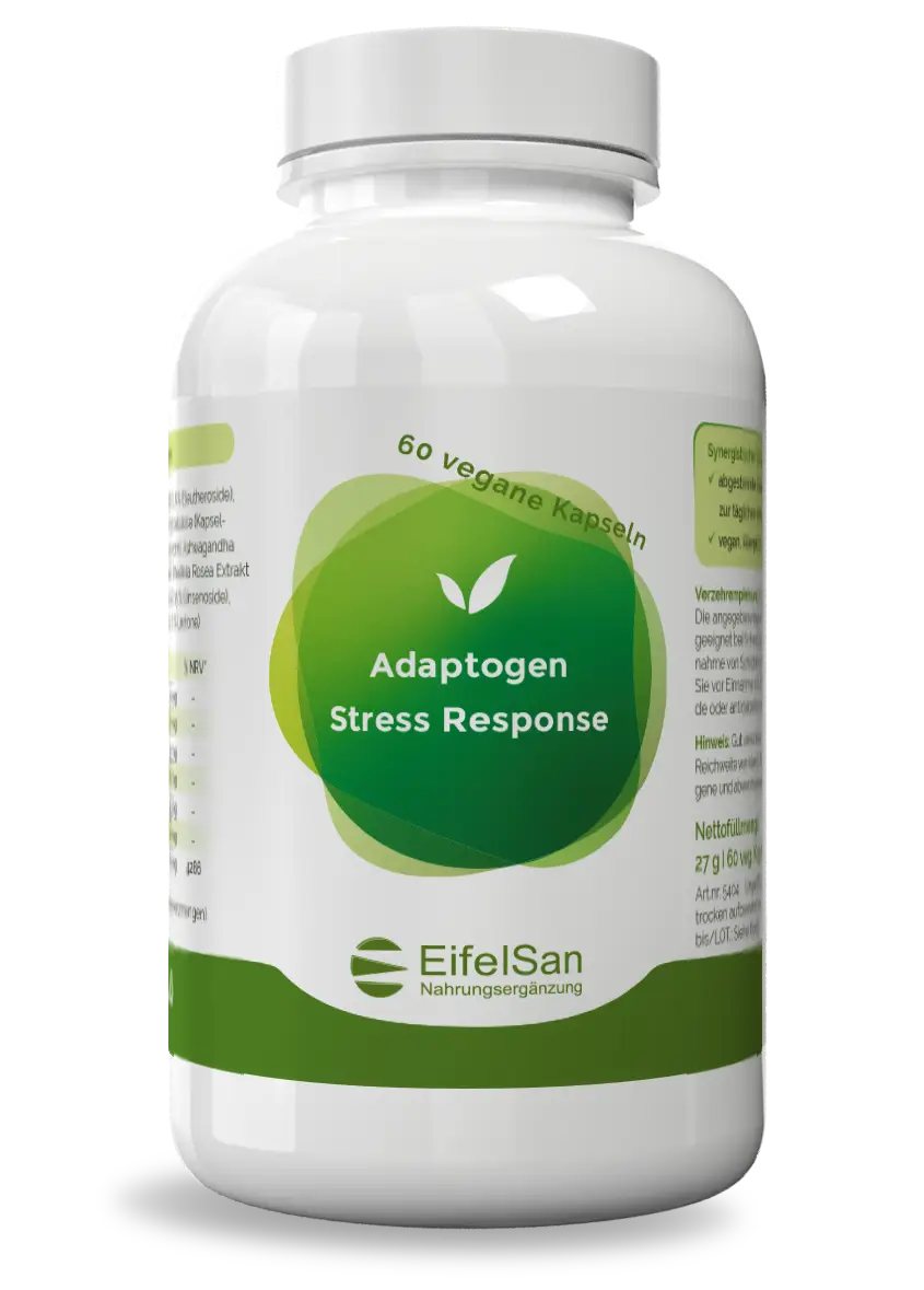 Adaptogene Stress Response Adaptogene Stress Response von EifelSan – 60 vegane Kapseln mit 6 Kräutern