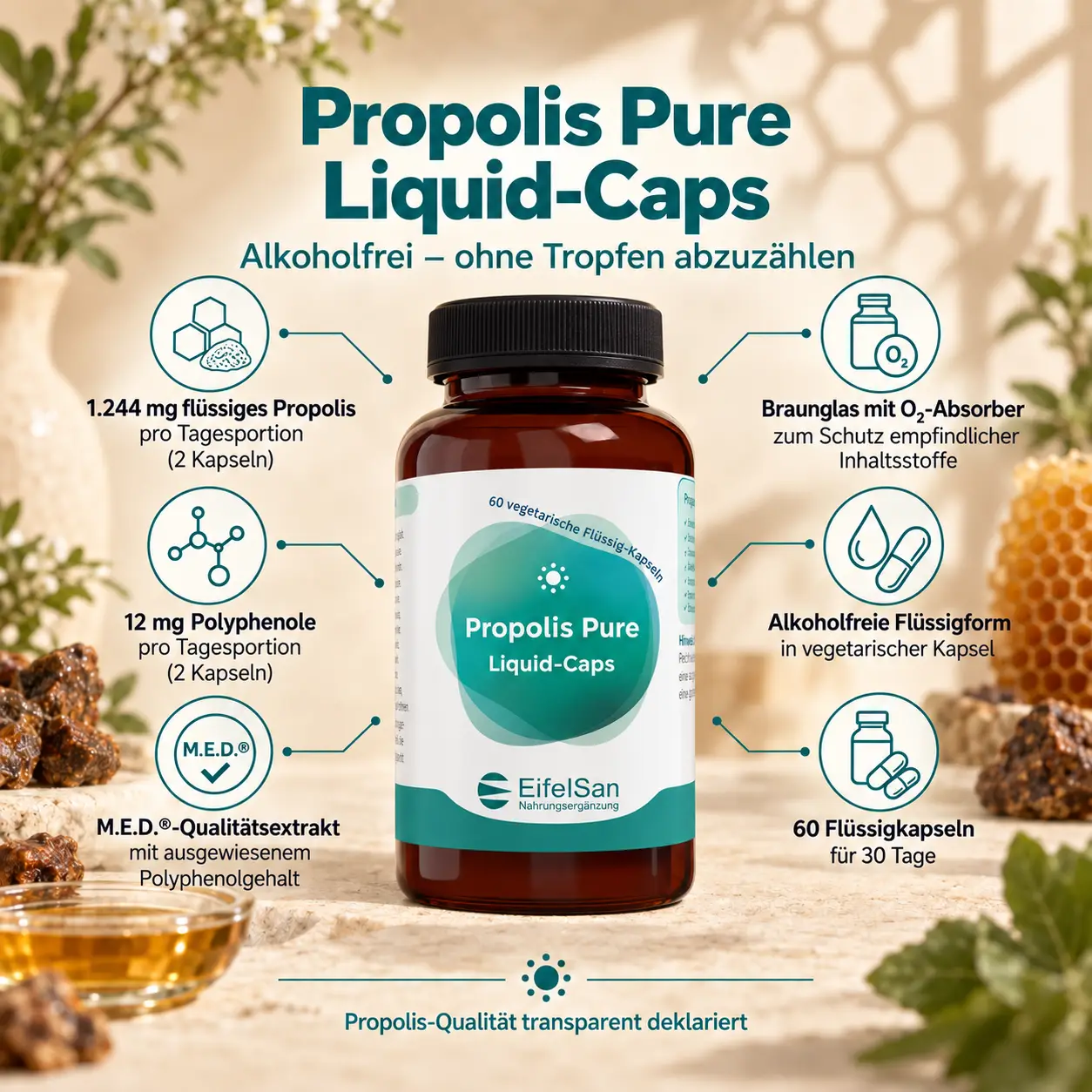 Bienen Propolis Pure Liquid - 60 Kapseln