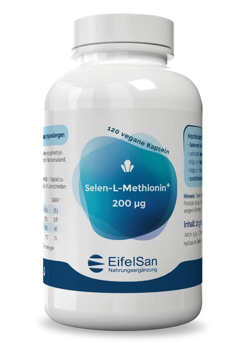 Selen-L-Methionin Komplex Selen-L-Methionin Komplex von EifelSan – 120 vegane Kapseln mit 200 µg Selen plus P5P