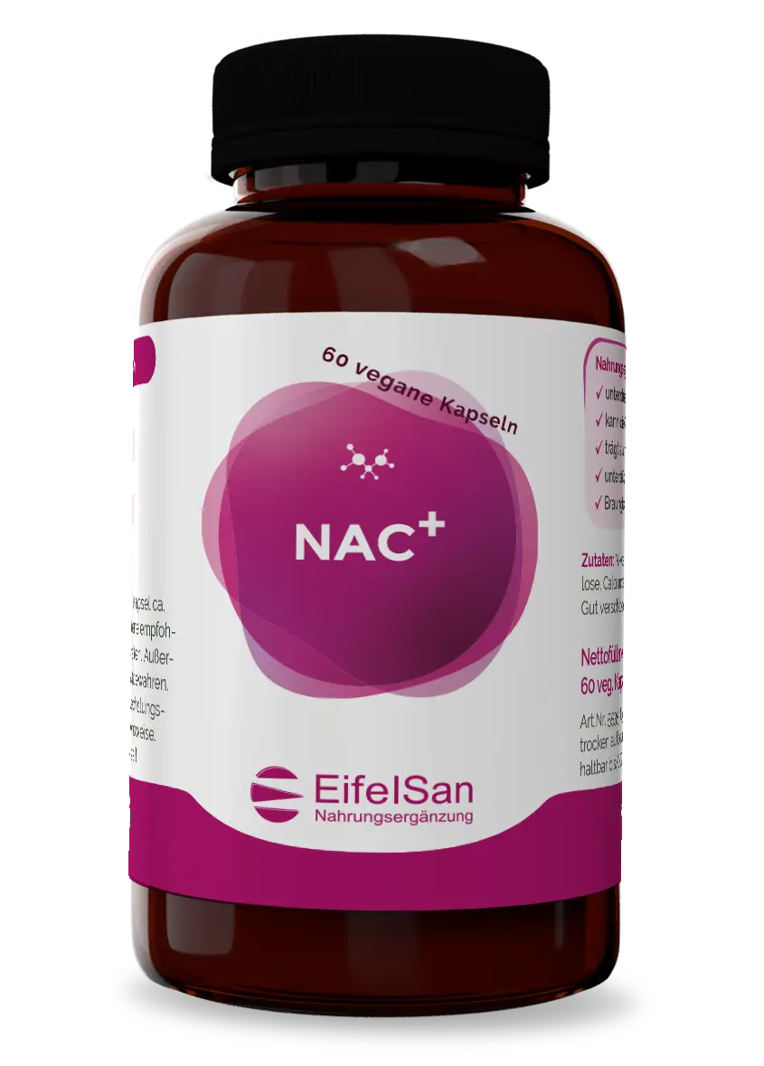 NAC 500 mg NAC 500 mg von EifelSan – 60 vegane Kapseln mit N-Acetyl-Cystein, Selen und Molybdän