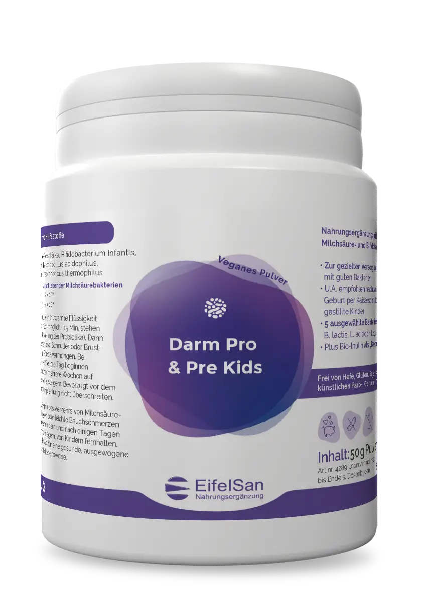 Darm Pro+Pre Kids Darm Pro+Pre Kids von EifelSan – 50 g Pulver mit Inulin und 5 Bakterienstämmen für Kinder