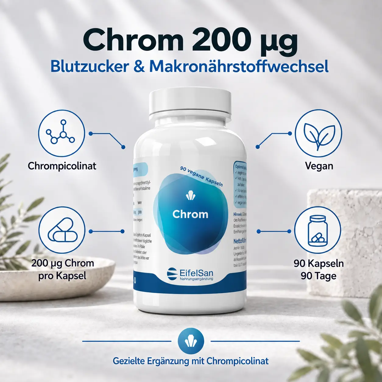 Chrom 200 µg - 90 Kapseln Chrompicolinat Chrom 200 µg - 90 Kapseln Chrompicolinat