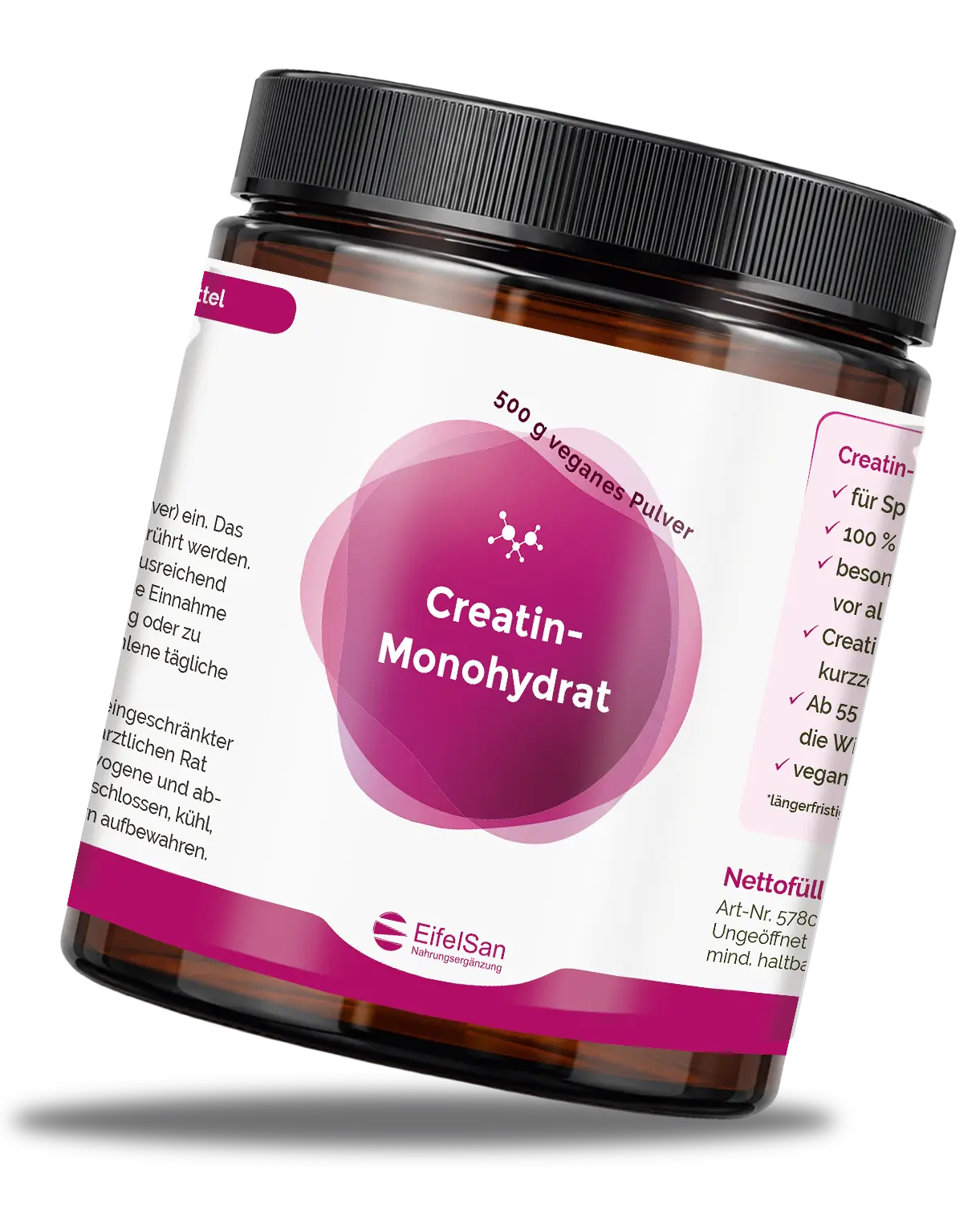 Creatin-Monohydrat Pulver 500 g vegan von EifelSan Creatin-Monohydrat Pulver 500 g vegan von EifelSan