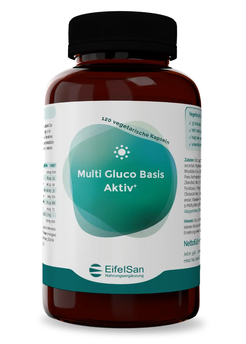 Multi Gluco Basis Activ - 120 Kapseln mit 33 Vitalstoffen Multi Gluco Basis Activ - 120 Kapseln mit 33 Vitalstoffen