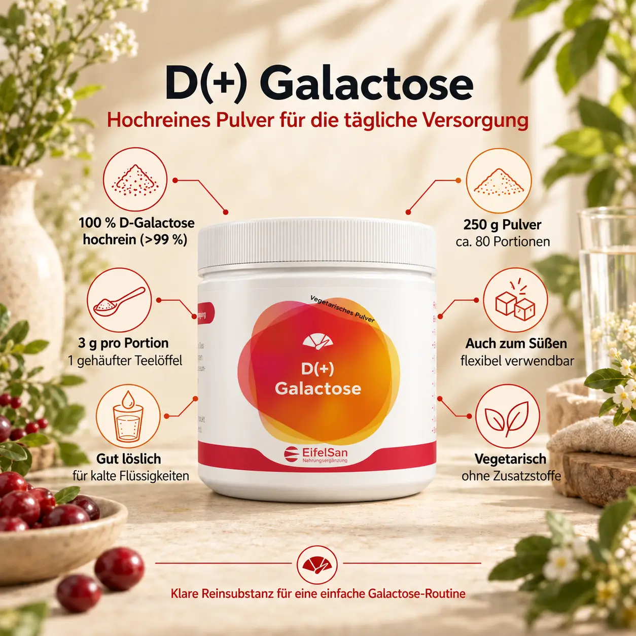 Galactose - 250 g Pulver- Hirnzucker