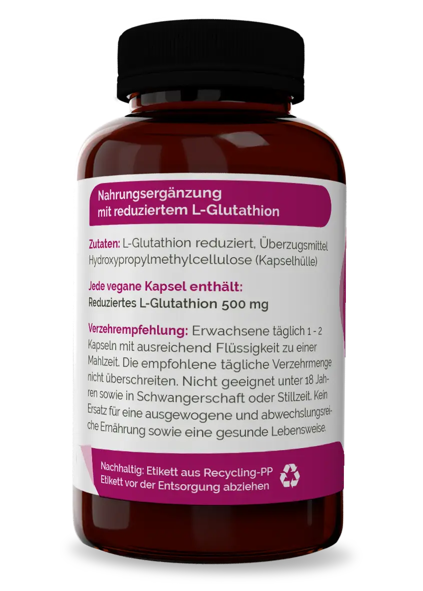 Reduziertes Glutathion Reduziertes L-Glutathion als aktive GSH-Form mit 500 mg pro Kapsel