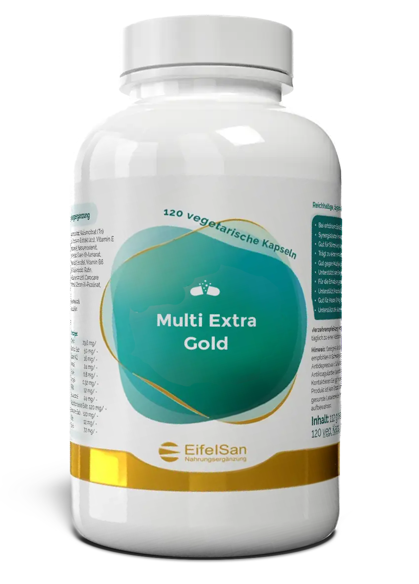 multivitamin-multi-extra-gold-eifelsan-2 Multi Extra Gold von EifelSan – Multivitamin mit 38 Vitalstoffen in 120 Kapseln