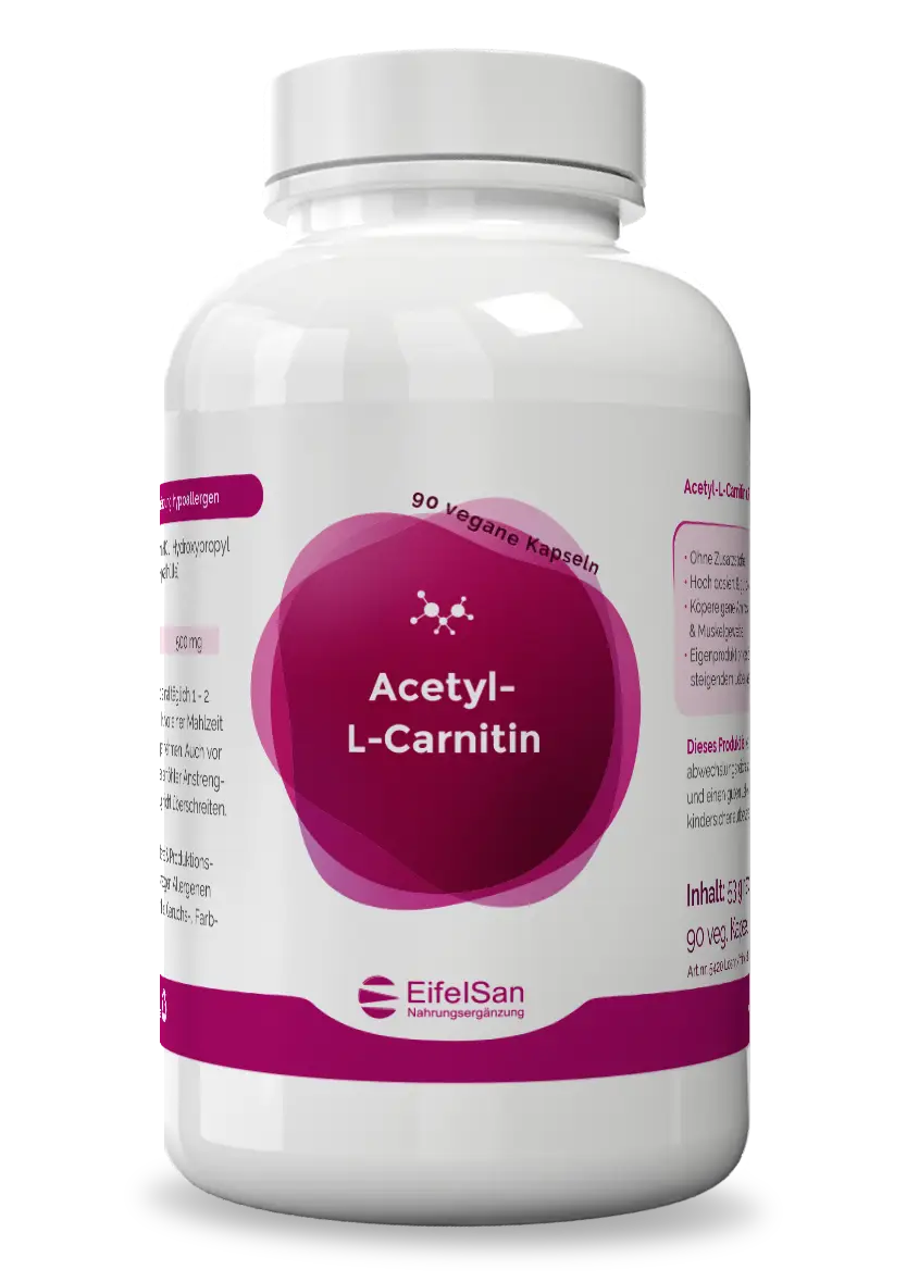 Acetyl-L-Carnitin Kapseln Acetyl-L-Carnitin 500 mg von EifelSan – 90 vegane Kapseln mit wasserlöslichem Carnitin