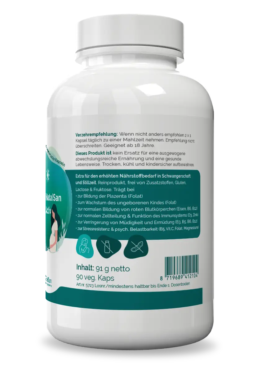 Multi NatalSan Qualität Multi NatalSan Aktiv von EifelSan – vegetarisch, hypoallergen und ohne Zusatzstoffe