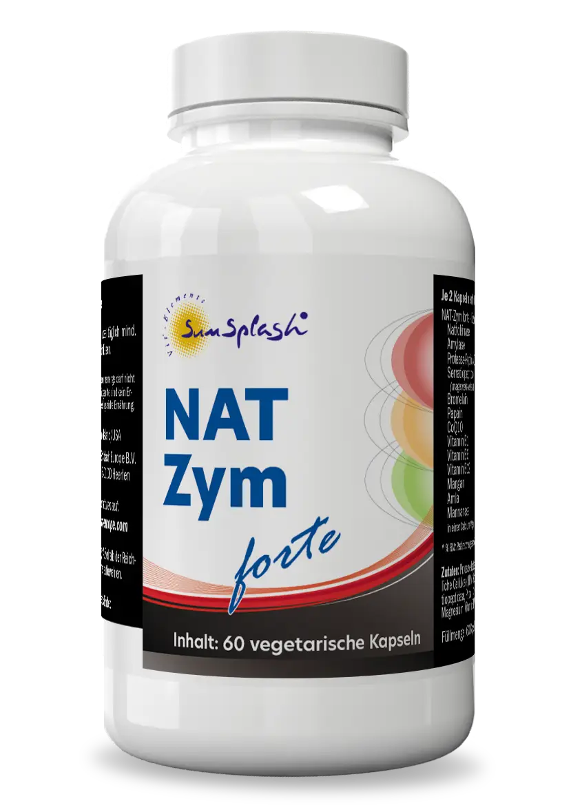 NAT-Zym forte NAT-Zym forte von SunSplash – 60 vegane Kapseln mit 7 verschiedenen Enzymen