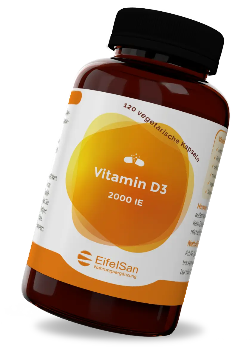 Vitamin D3 2000 I.E. / 50 µg – 120 vegetarische Kapseln Vitamin D3 2000 I.E. / 50 µg – 120 vegetarische Kapseln