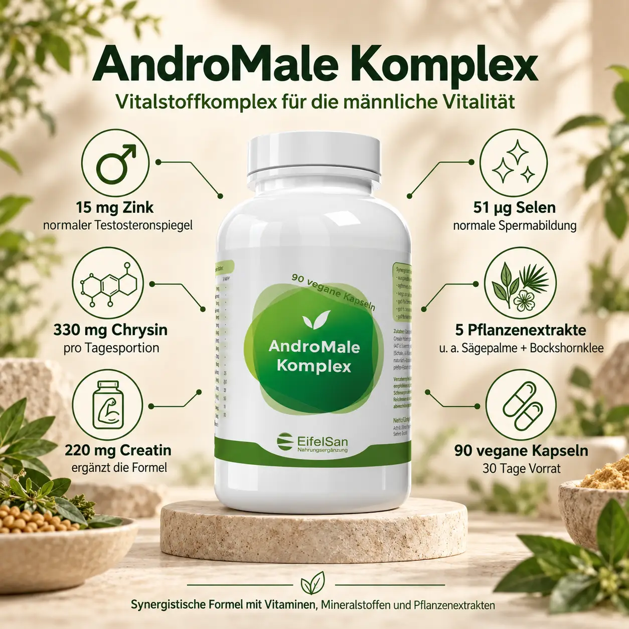 Andro Male Komplex - 90 Kapseln Männervitamine