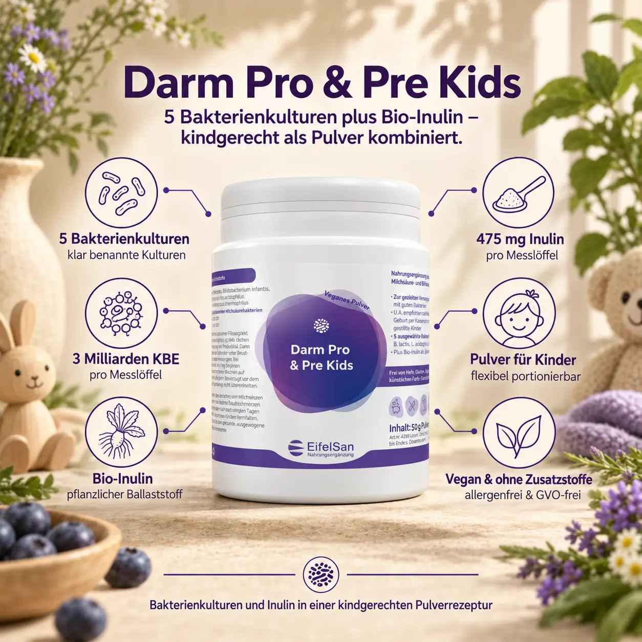 Darm Pro+Pre Kids - 50 g Pulver Milchsäurekulturen für Kinder Darm Pro+Pre Kids - 50 g Pulver Milchsäurekulturen für Kinder