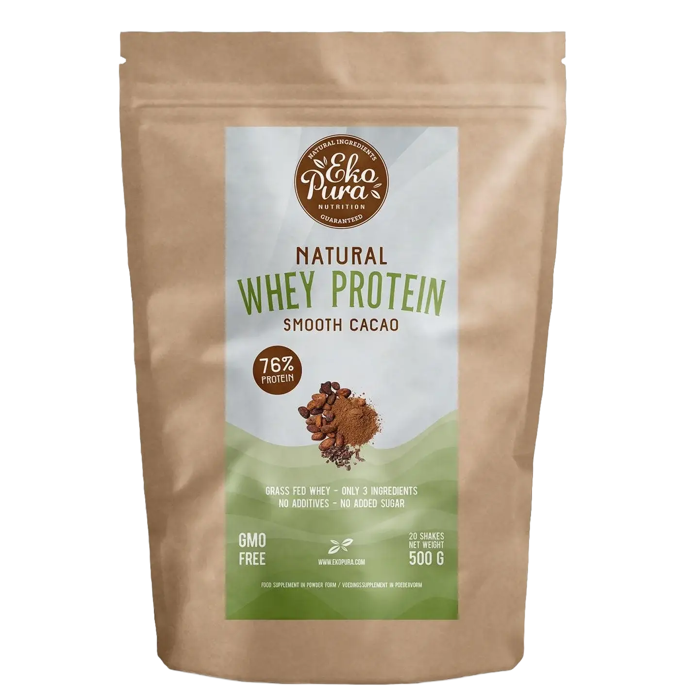 Ekopura Whey Protein Kakao – 500 g mit 76 % Eiweiß Ekopura Whey Protein Kakao – 500 g mit 76 % Eiweiß