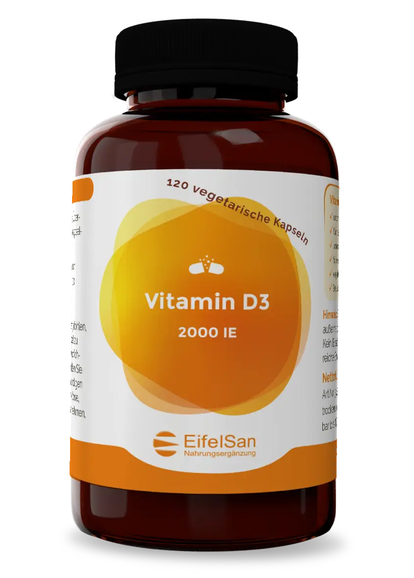 Vitamin D3 2000 I.E. / 50 µg – 120 vegetarische Kapseln Vitamin D3 2000 I.E. / 50 µg – 120 vegetarische Kapseln