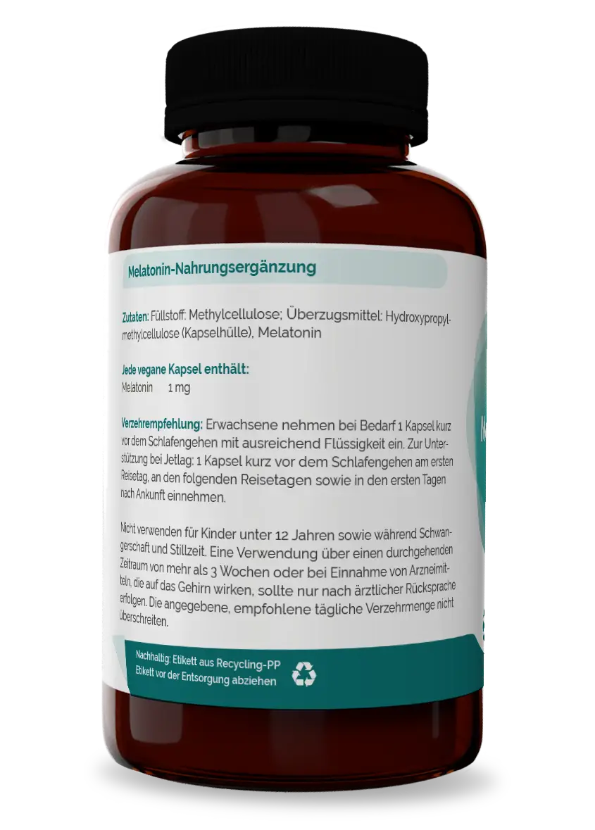 Melatonin 1 mg – 120 vegane Kapseln Melatonin 1 mg – 120 vegane Kapseln