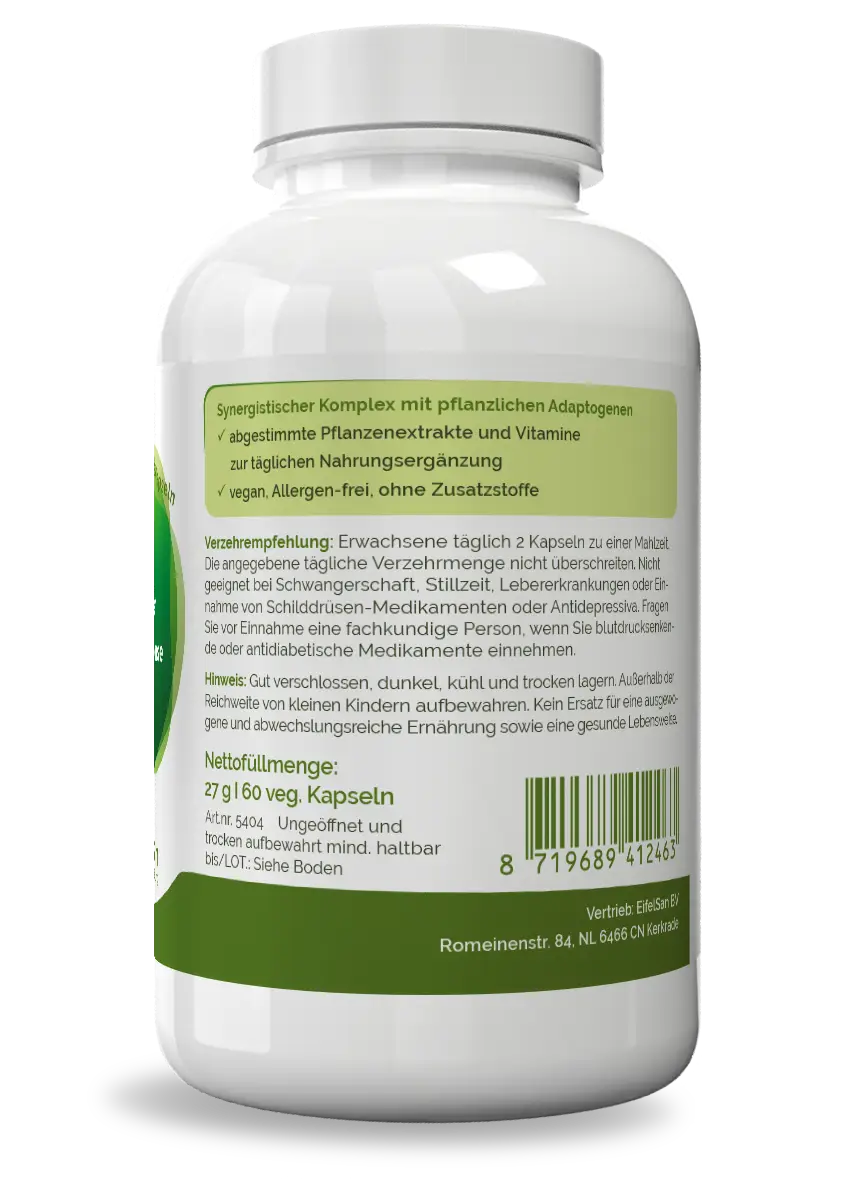 Adaptogene Stress Qualität Dose Adaptogene Stress Kapseln rechts