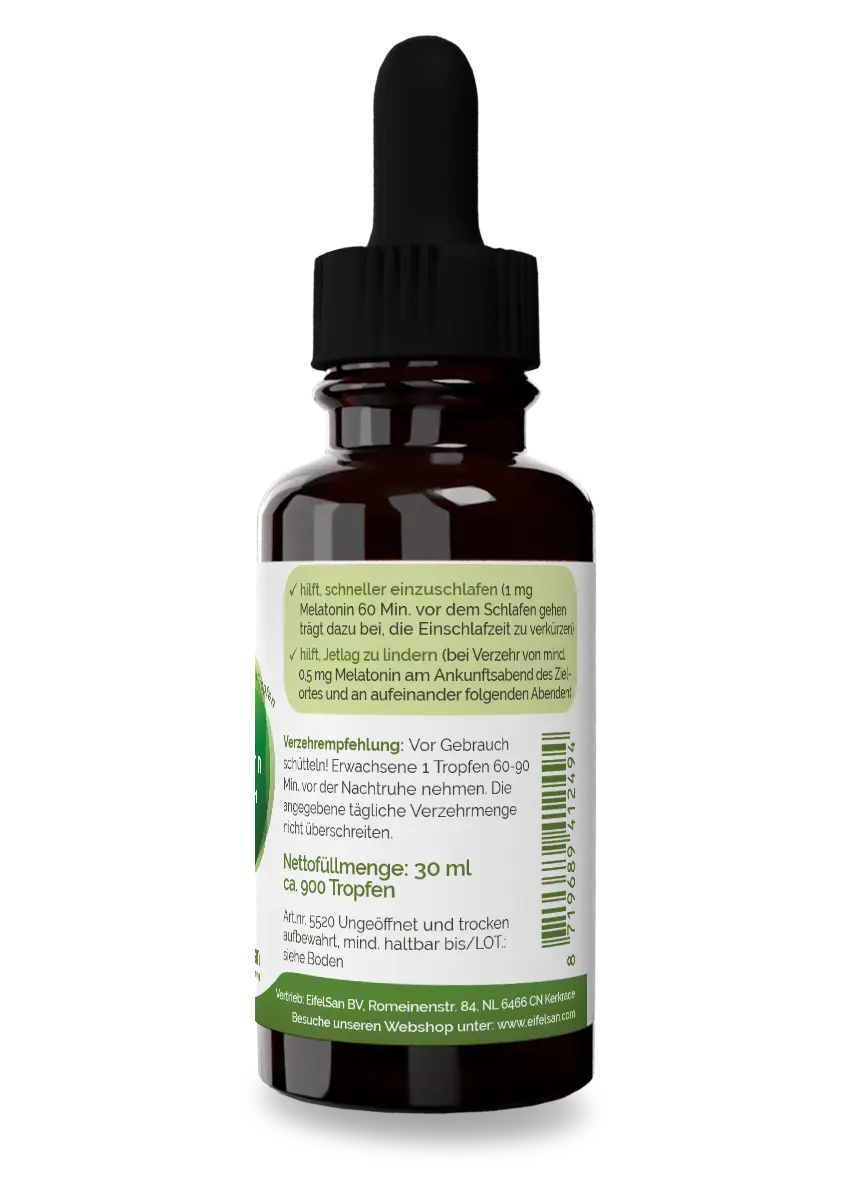 Melatonin Gute Nacht Tropfen – 1 mg pro Tropfen – 30 ml Melatonin Gute Nacht Tropfen – 1 mg pro Tropfen – 30 ml