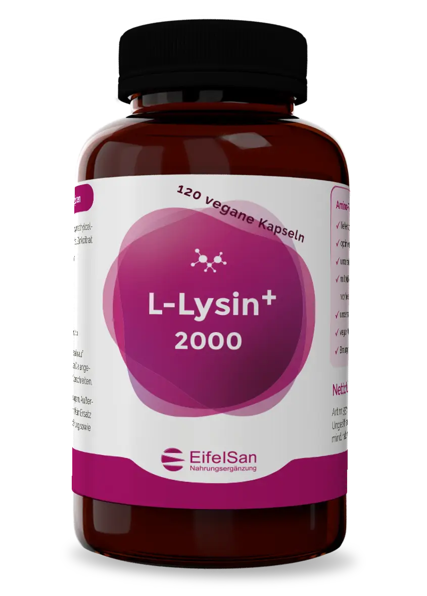 L-Lysin+ 2000 von EifelSan – 120 vegane Kapseln mit Vitamin C und Zink