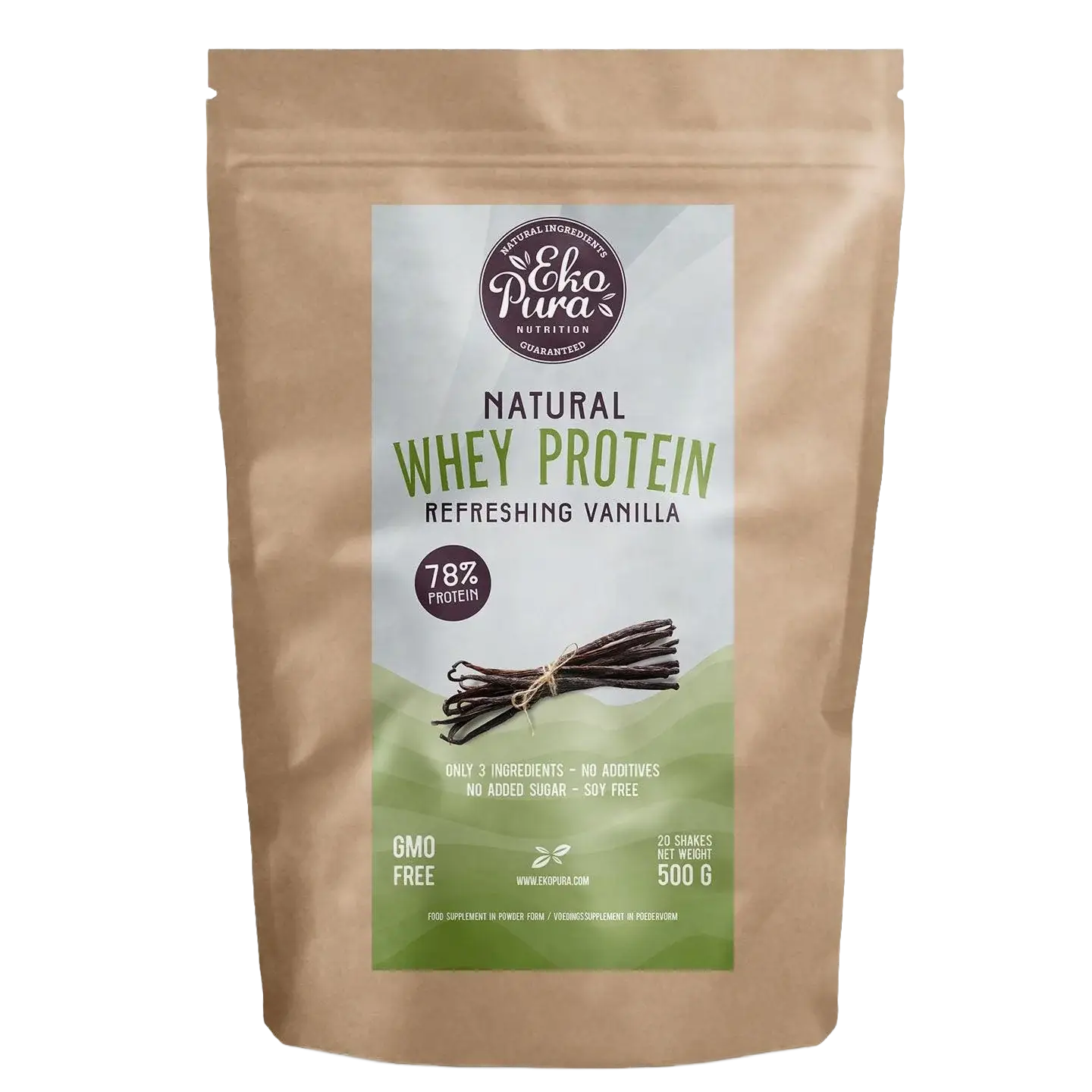 Ekopura Whey Protein Vanille – 500 g, 78 % Eiweiß Ekopura Whey Protein Vanille – 500 g, 78 % Eiweiß