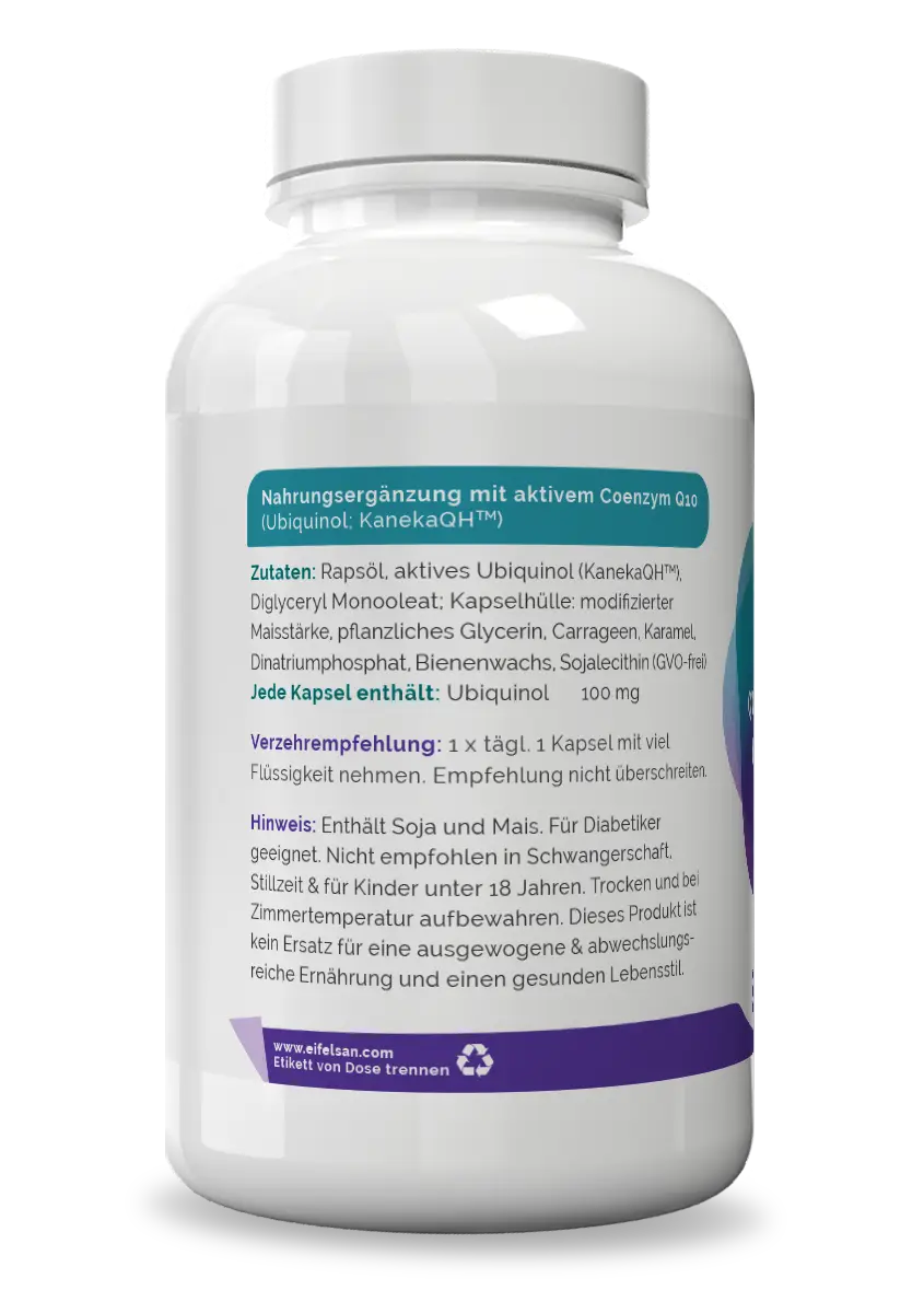 Coenzym Q10 Ubiquinol Bioaktives Coenzym Q10 als Ubiquinol mit dem Markenrohstoff Kaneka QH™