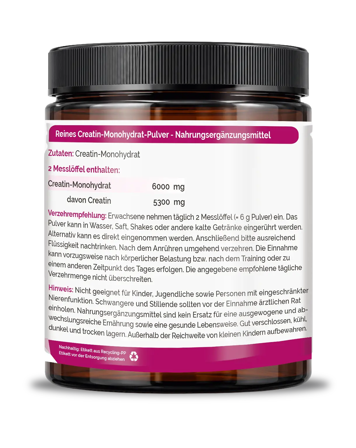 Creatin-Monohydrat Pulver 500 g vegan von EifelSan