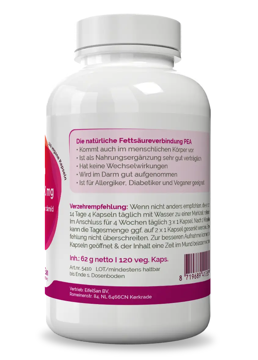 PEA Qualität PEA 400 mg von EifelSan – vegan, ohne Zusatzstoffe und gemäß HACCP hergestellt