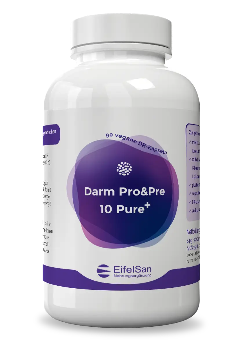 Darm Pro+Pre 10 Pure Darm Pro+Pre 10 Pure von EifelSan – 90 vegane Kapseln mit Inulin und 10 Bakterienstämmen