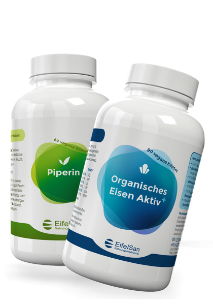 Organisches Eisen Plus Aktiv + Piperin 8 mg aus Pfefferextrakt